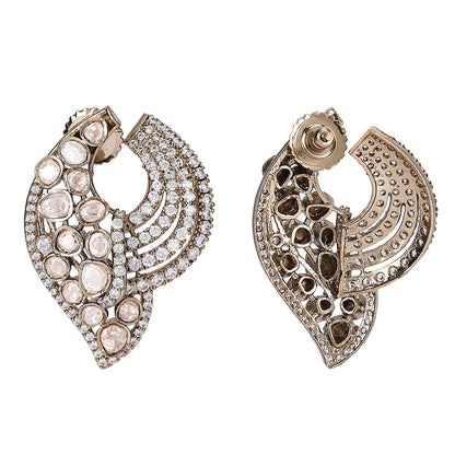 Luxe Crescent Diamond Stud Earrings