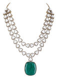 Load image into Gallery viewer, Classy Rhodium Plated American Diamond Zircon Blue Necklace Set
