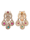 Load image into Gallery viewer, Alluring 22KT Gold Plated Kundan Red and Green Necklace Set

