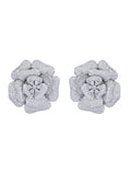 Load image into Gallery viewer, Sparkling Rhodium plated American Diamond White Earring Set
