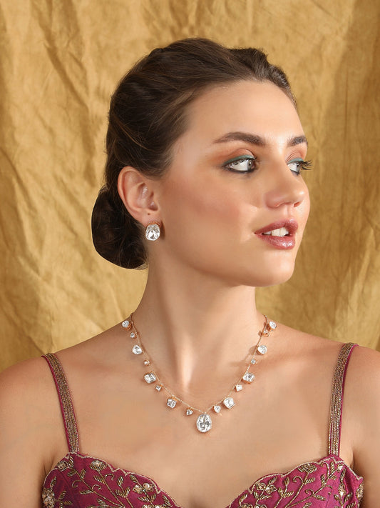 Contemporary-Shaped Necklace and Earrings