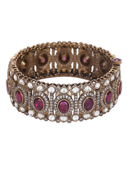 Antique Gold Bracelet with Elegant Ruby Stones