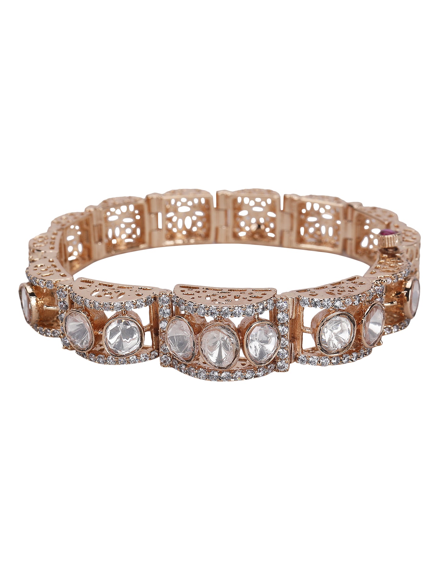 Antique Gold Bracelet with Brilliant White Diamonds