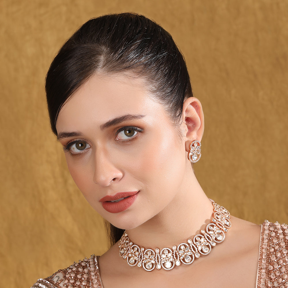 Exquisite Kundan & Pearl Choker Necklace Set