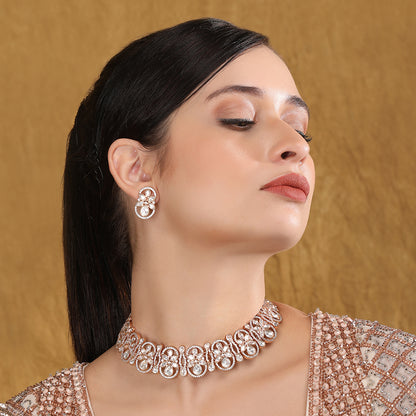 Exquisite Kundan & Pearl Choker Necklace Set