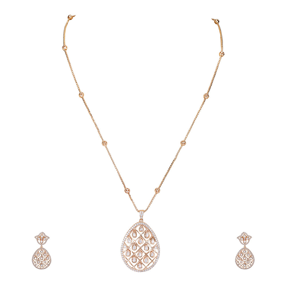 Gold Plated Kundan Necklace Set