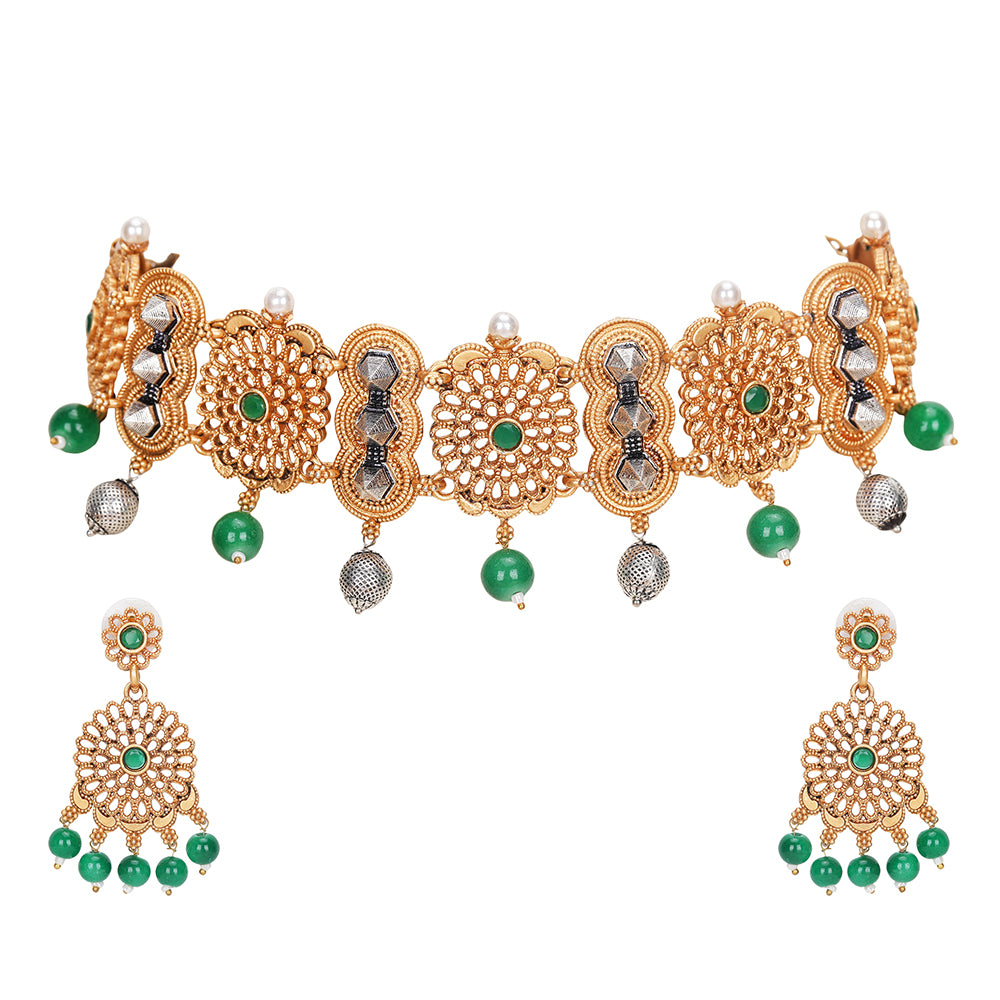 Stone Studded & Beaded Jewellery Set