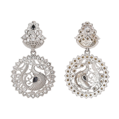 Silver-Plated Choker Necklace Set with Earrings