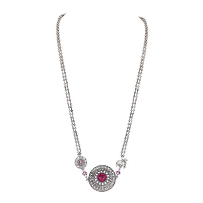 Silver Plated Stone Studded Jewellery Set