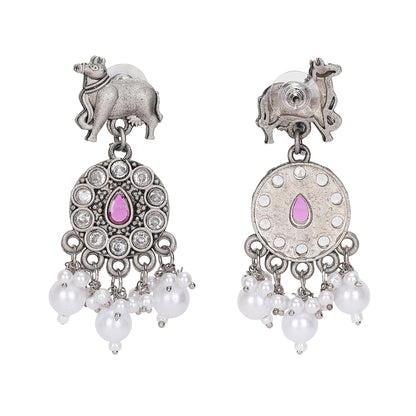 Silver Plated Stone Studded Jewellery Set