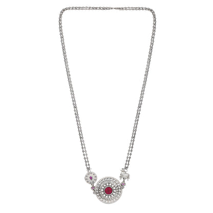 Silver Plated Stone Studded Jewellery Set