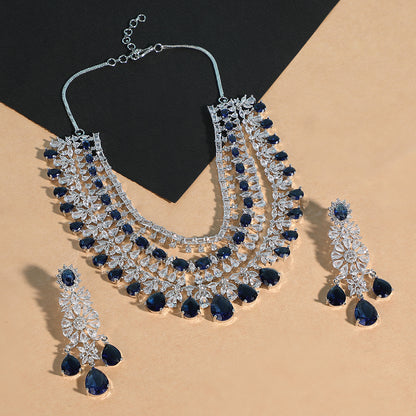 Buy Majestic Sapphire Choker Necklace Set 22kt