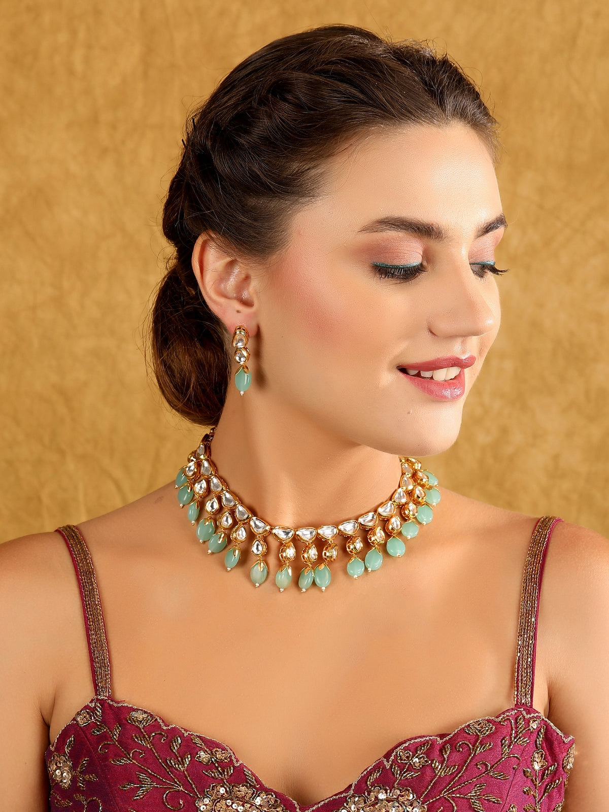 Contemporary-Shaped Necklace and Earrings