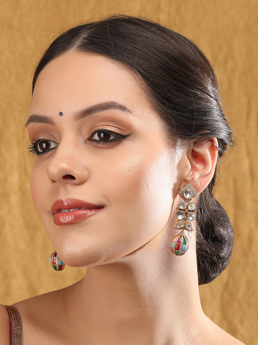 Elegant Golden Crystal Earrings for Women and Girls