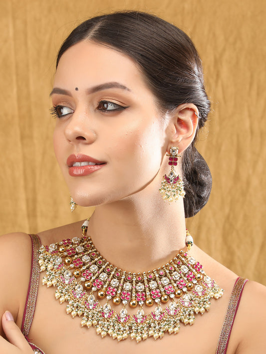 Elegant Multicolor Crystal Necklace Set for Women