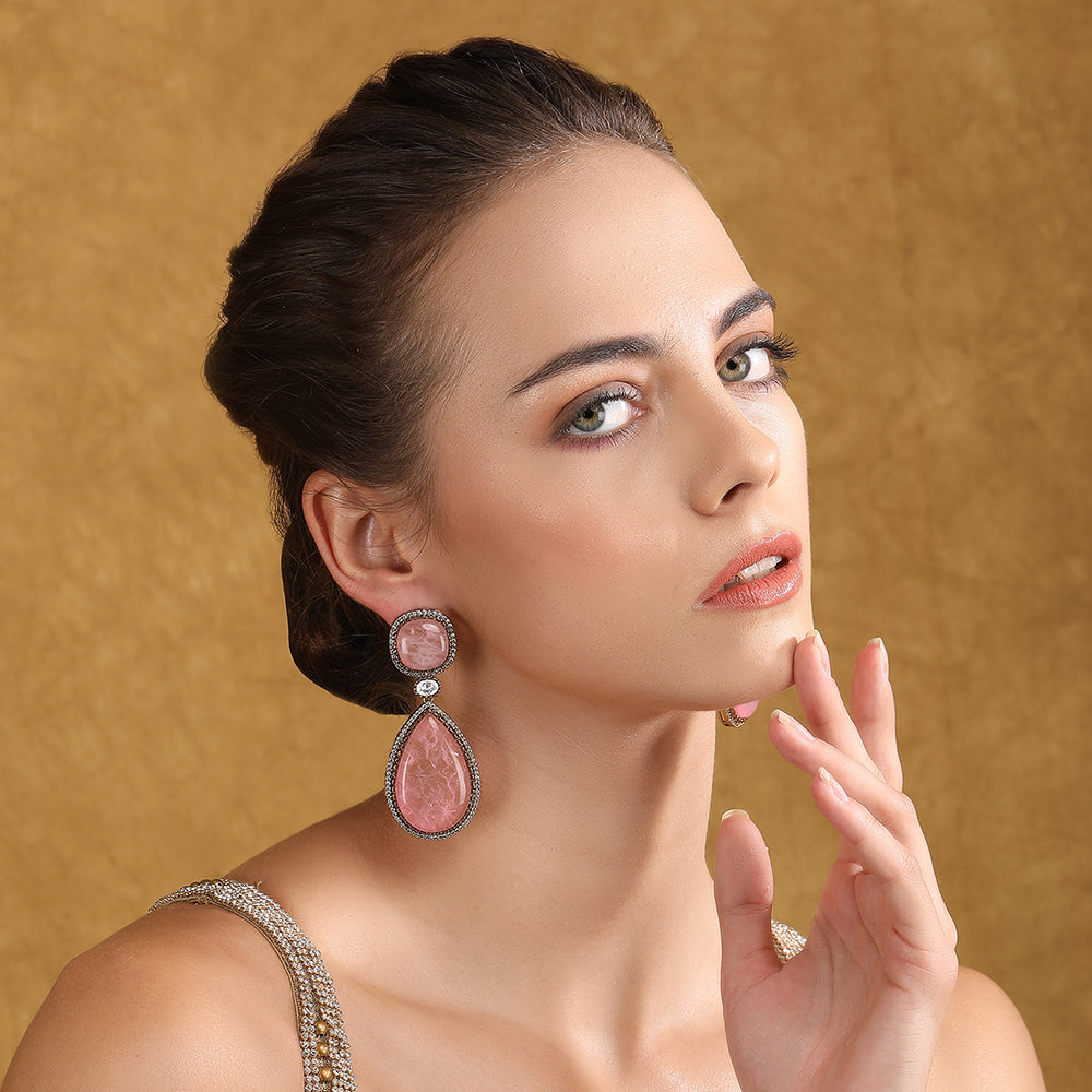 Elegant Diamond-Embellished Accessory with Vibrant Colors Earring