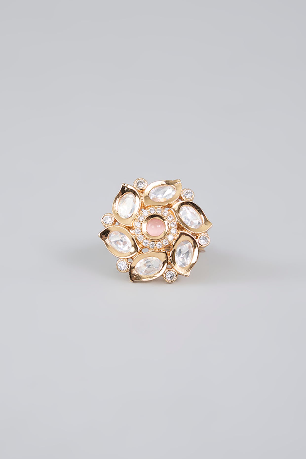 22 KT - Gold Plated Pearl Ring - Auraa Trends - Rings - # - Auraa Trends - 22 KT - Gold Plated Pearl Ring