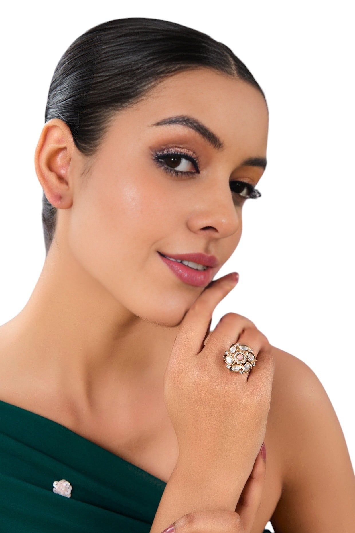 22 KT - Gold Plated Pearl Ring - Auraa Trends - Rings - # - Auraa Trends - 22 KT - Gold Plated Pearl Ring