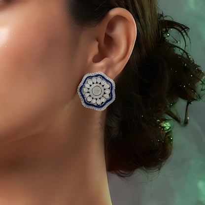 Sterling Silver Cluster Earrings