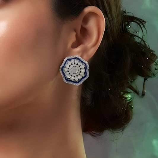 Sterling Silver Cluster Earrings