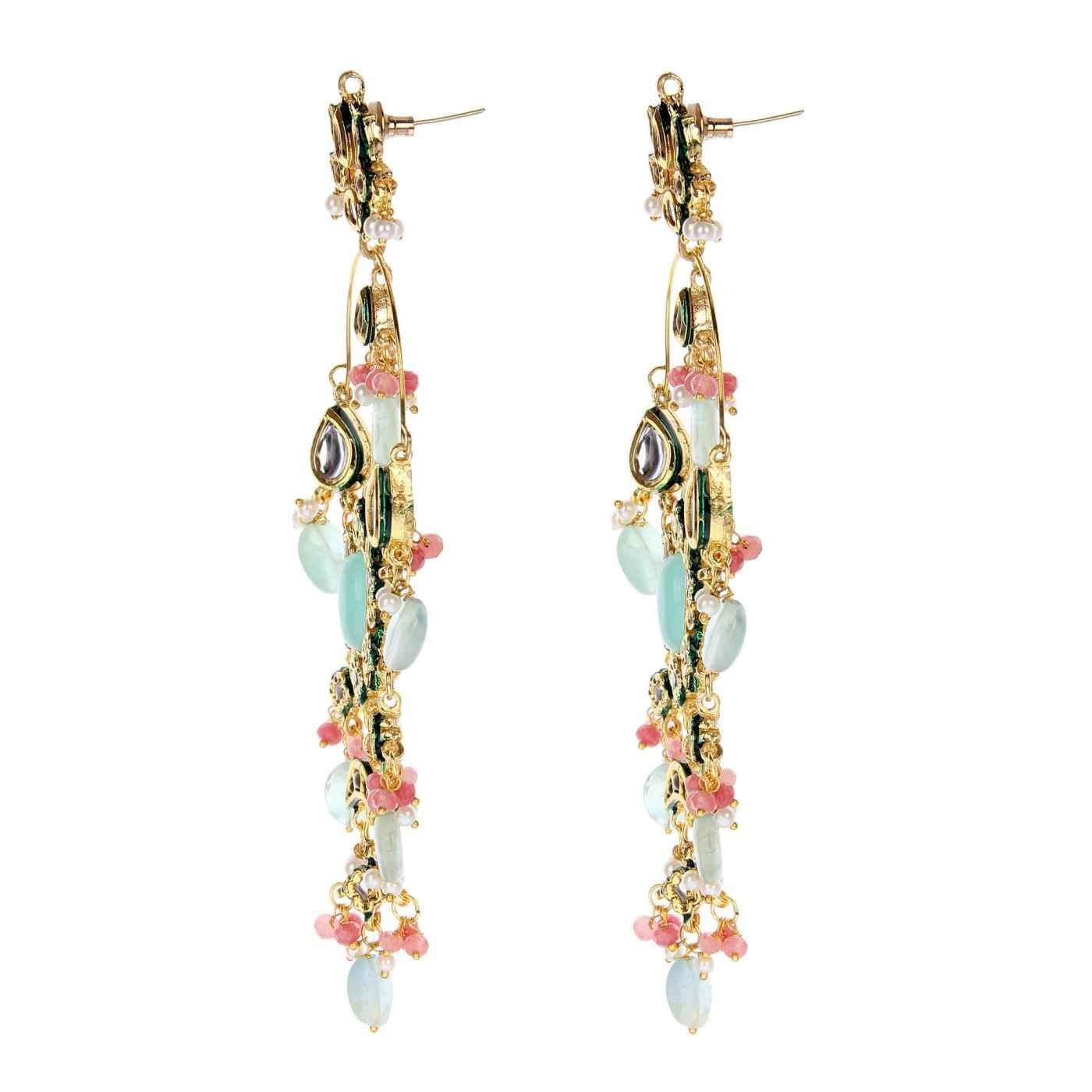 22KT Gold Plated Chandelier Earrings Set - Auraa Trends