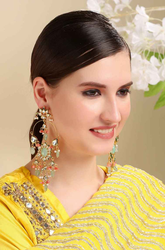 22KT Gold Plated Chandelier Earrings Set - Auraa Trends - Chandelier Earrings - 22KT Gold Plated Chandelier Earrings Set