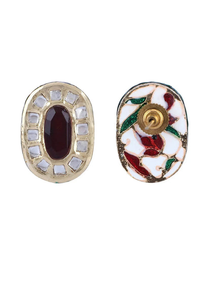 22KT Gold Plated Kundan Navratna Necklace Set For women and Girls - Auraa Trends