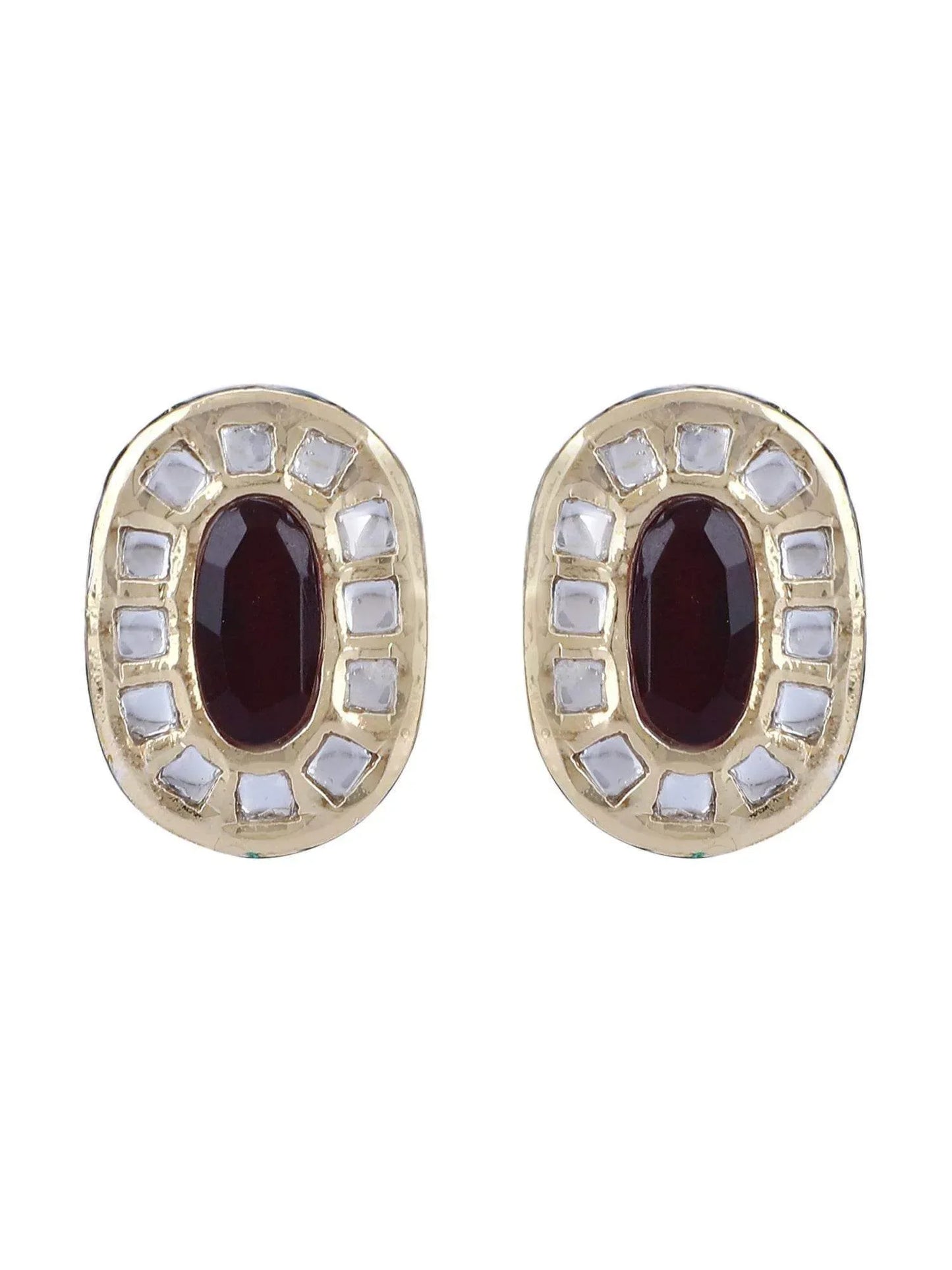 22KT Gold Plated Kundan Navratna Necklace Set For women and Girls - Auraa Trends