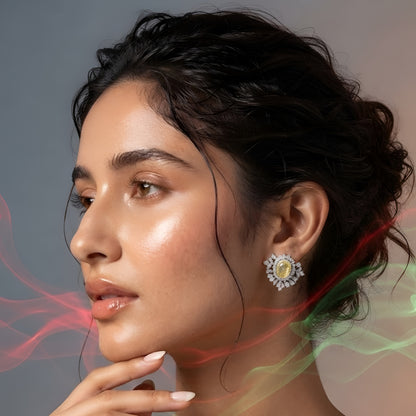 Yellow Sapphire Oval Statement Earrings