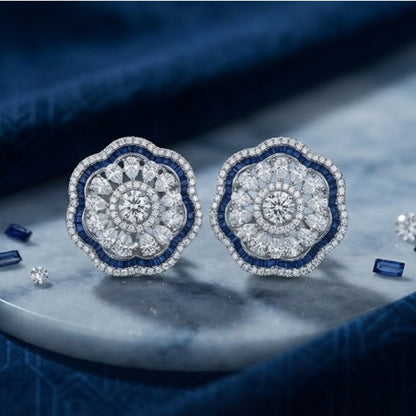 Sterling Silver Cluster Earrings