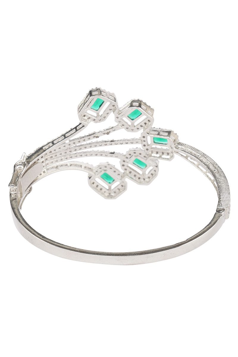 Intricate Rhodium Finish Diamond Studded Bracelet