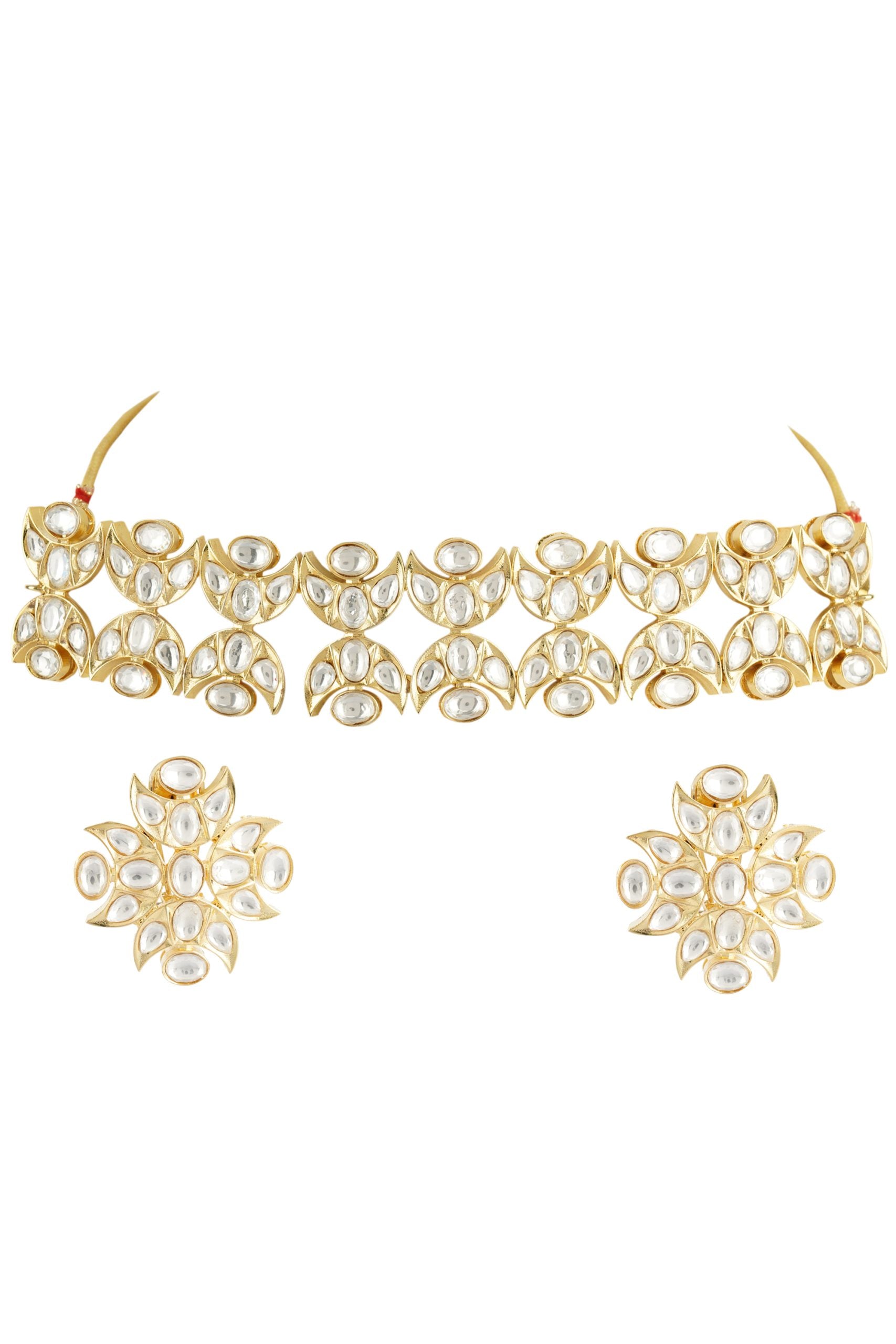 Prestigious Gold Plated Kundan Choker Necklace Set