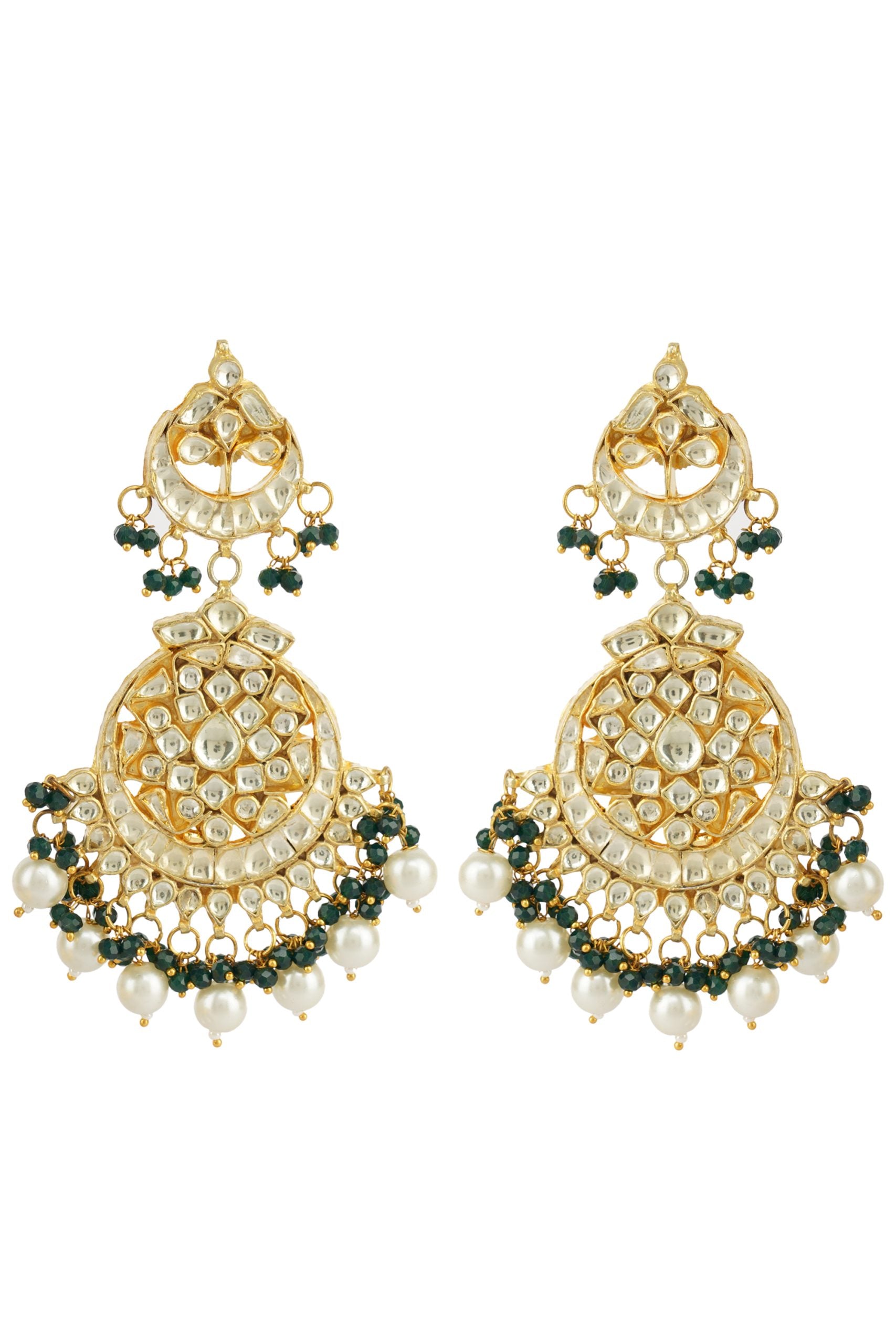 Ornamental Gold Plated Kundan Necklace Set