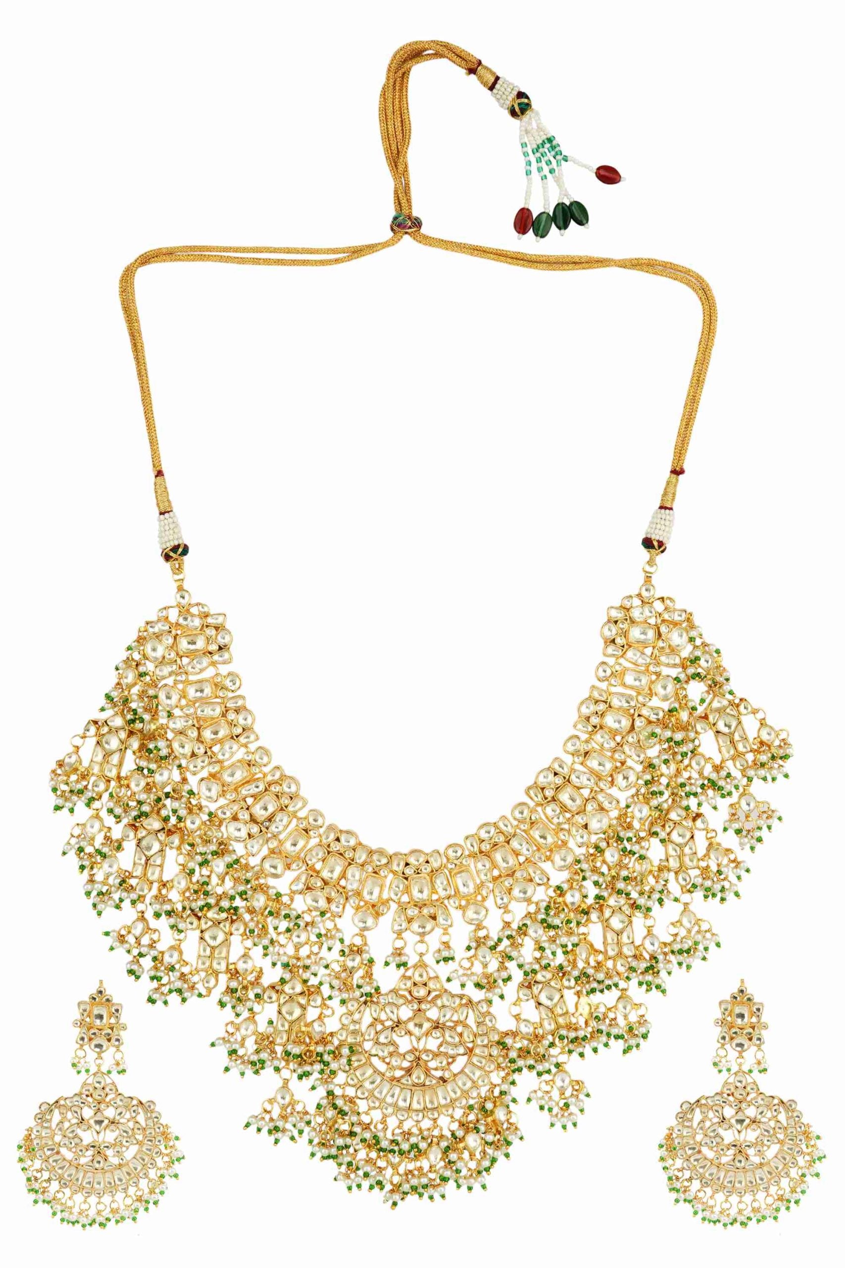 Bedazzling Gold Plated Kundan Necklace Set