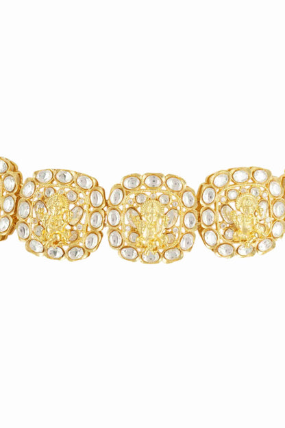 Illuminating Gold Plated Kundan Choker Necklace Seta