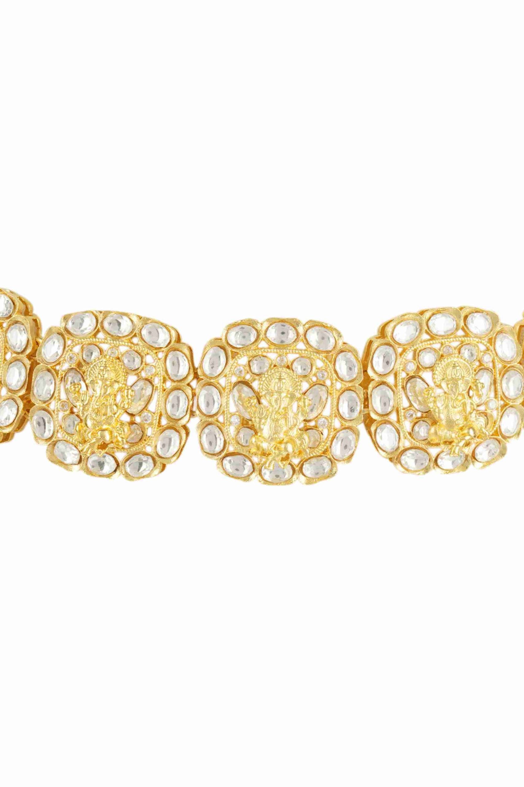Illuminating Gold Plated Kundan Choker Necklace Set