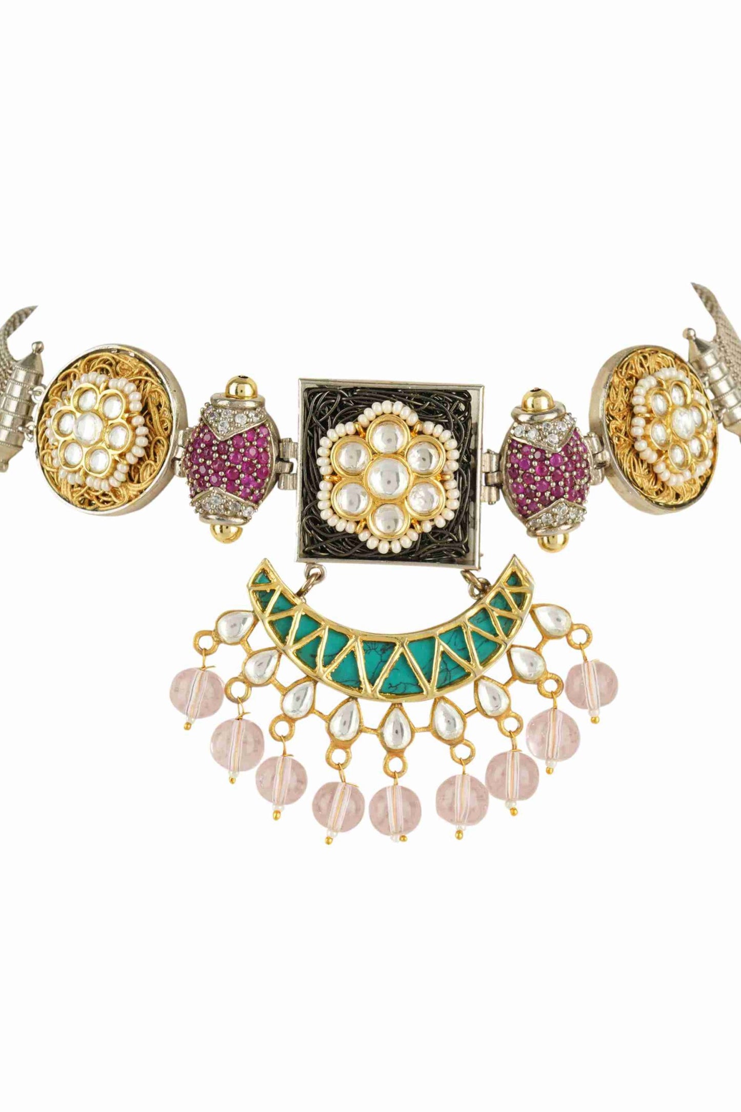 Brilliant Gold Plated Kundan Choker Necklace Set