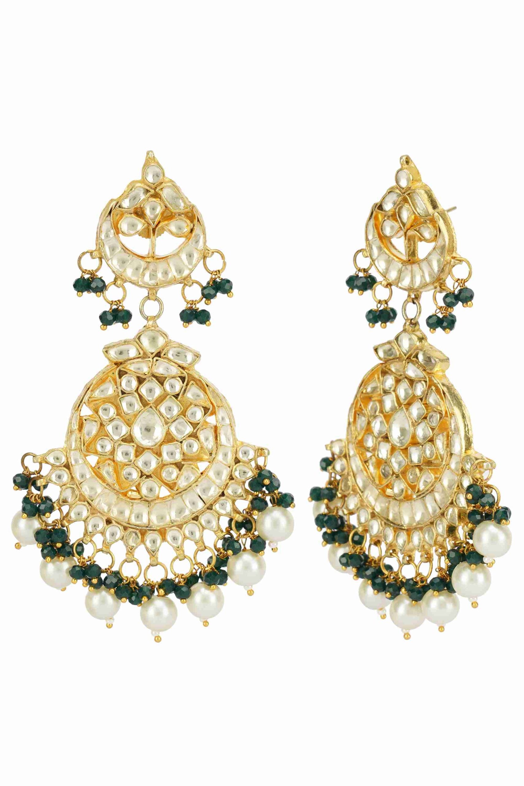 Gleaming Gold Plated Kundan Necklace Set