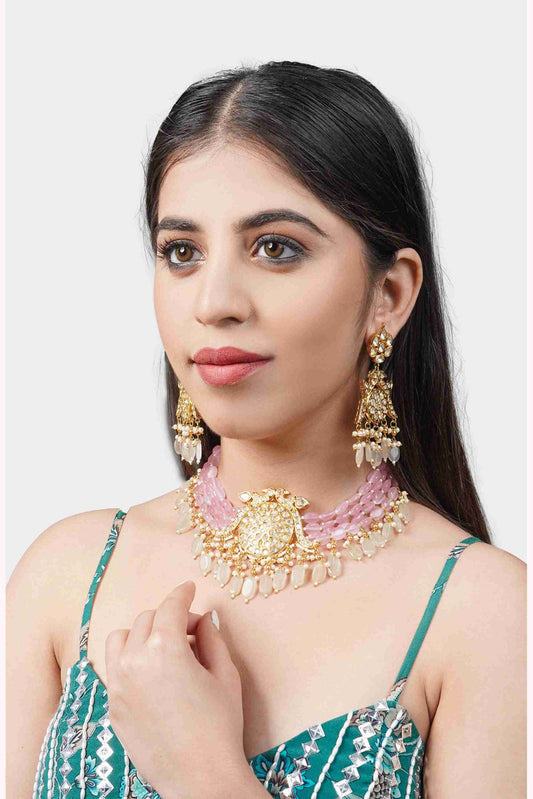 Precious Gold Plated Kundan Necklace Set