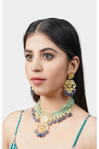 Radiant Gold Plated Kundan Necklace Set
