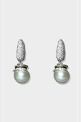 Load image into Gallery viewer, Noble Rhodium Finish Diamond Studded Earrings
