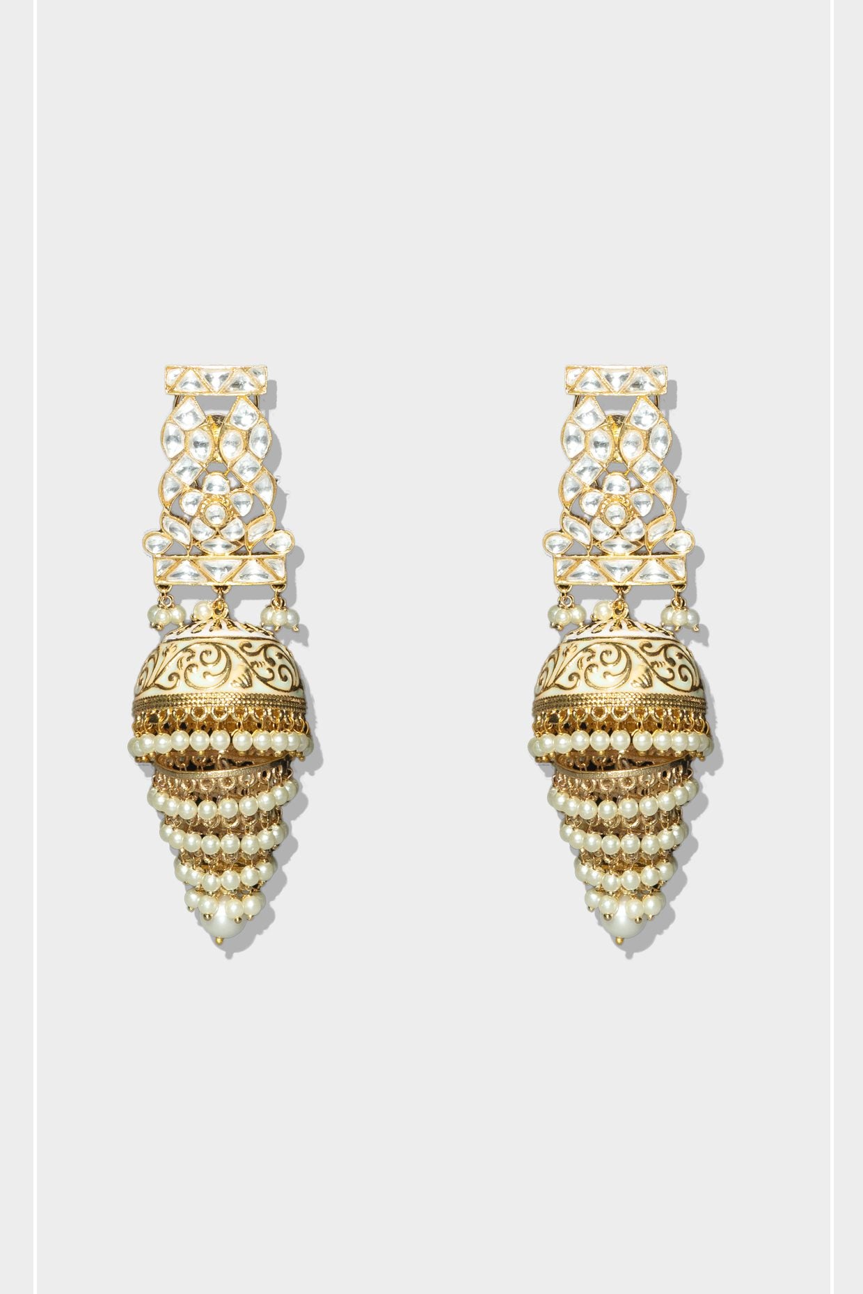 Chic Gold Plated Kundan Earrings