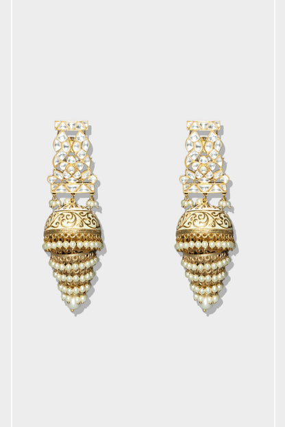 Chic Gold Plated Kundan Earrings