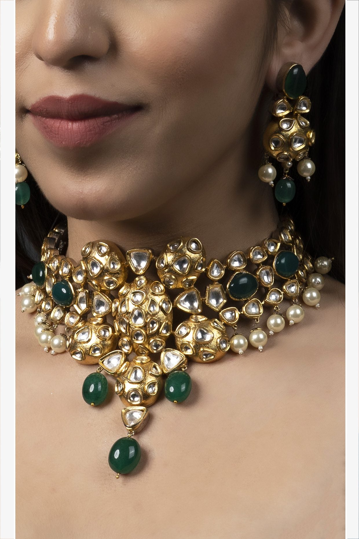 Enchanting Gold Plated Kundan Necklace Set