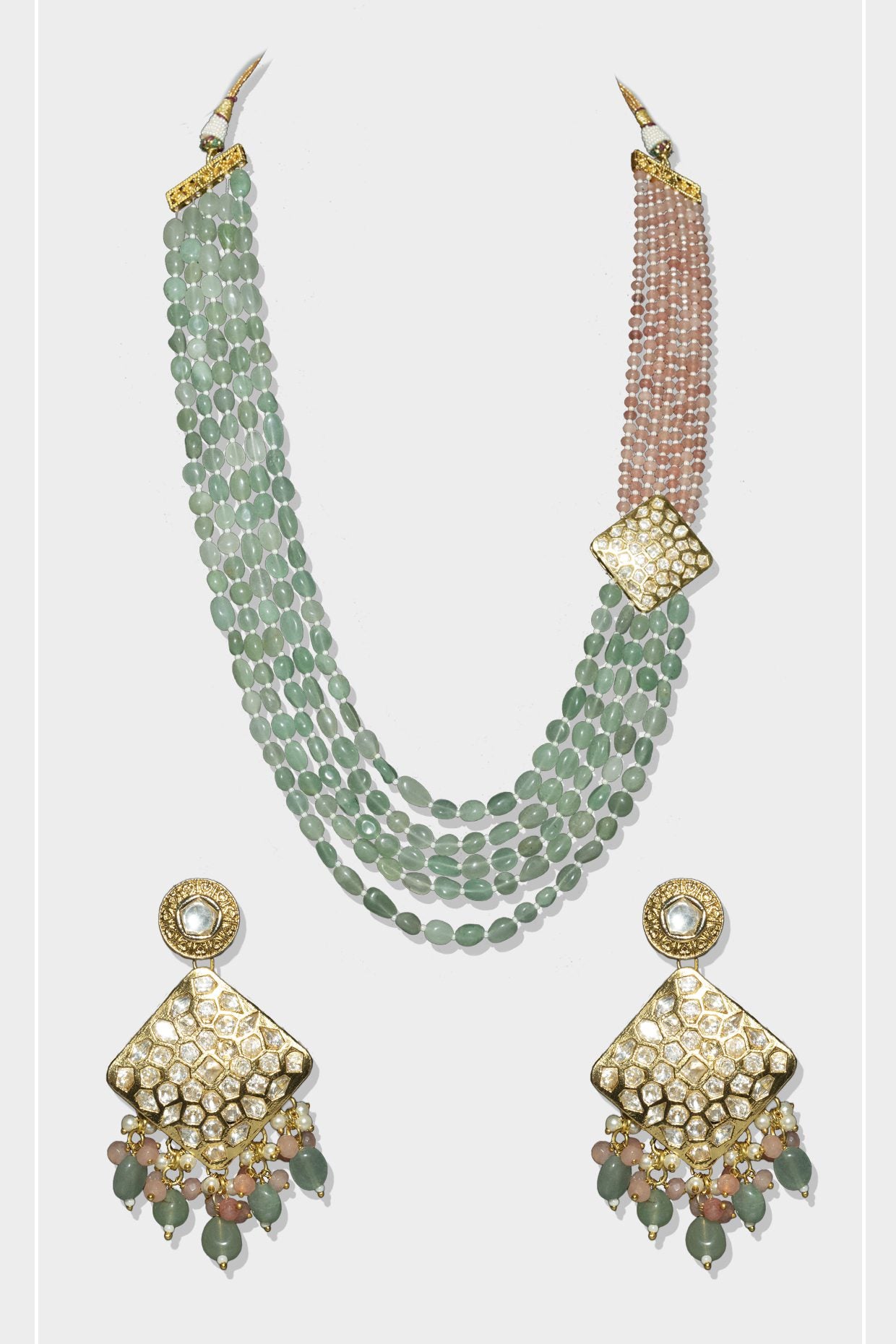 Luxurious Gold Plated Kundan long Necklace Set