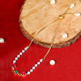 Load image into Gallery viewer, Opalescent Gold Plated Kundan Rakhi Bracelet
