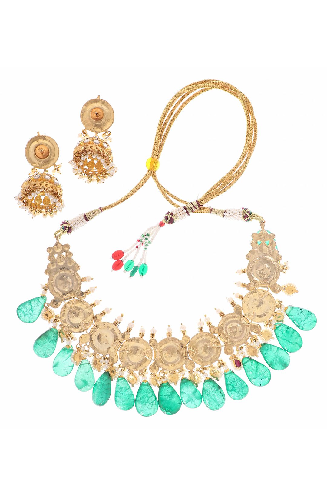 Dignified Gold Plated Kundan Necklace Set