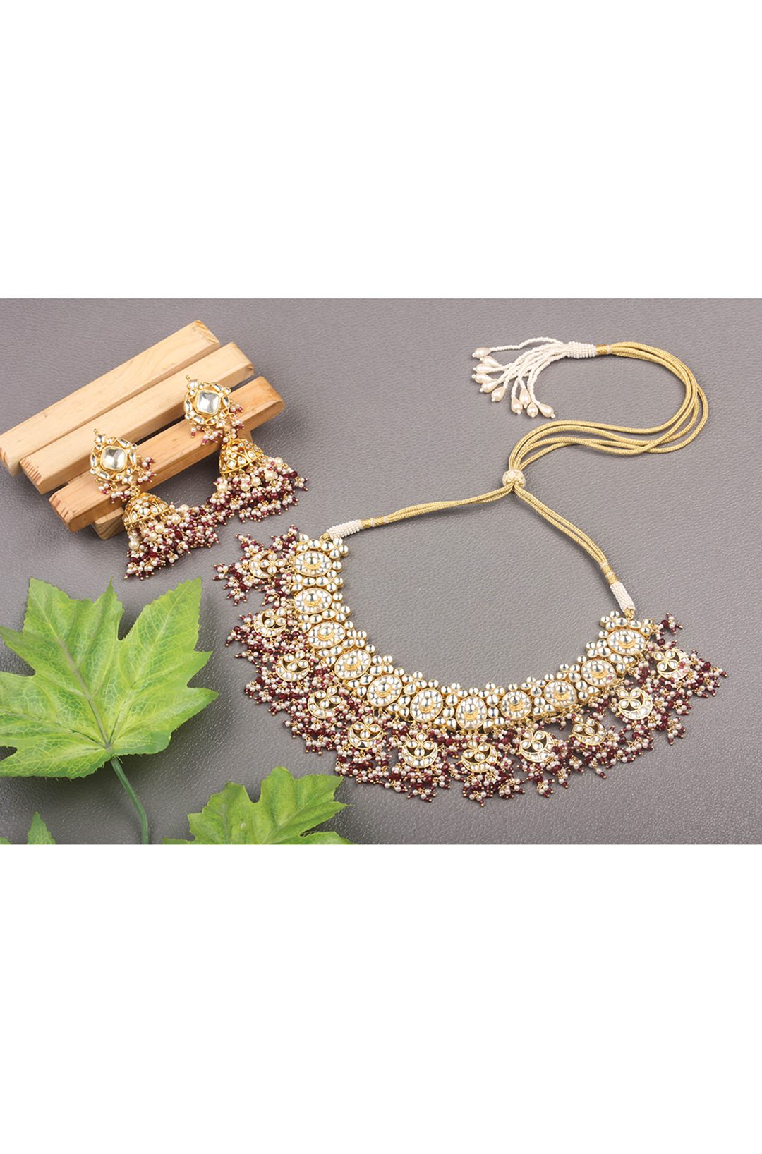 Prestigious Gold Plated Kundan Necklace Set