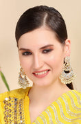 Load image into Gallery viewer, 22KT Gold Plated Kundan Chaandbali Earrings
