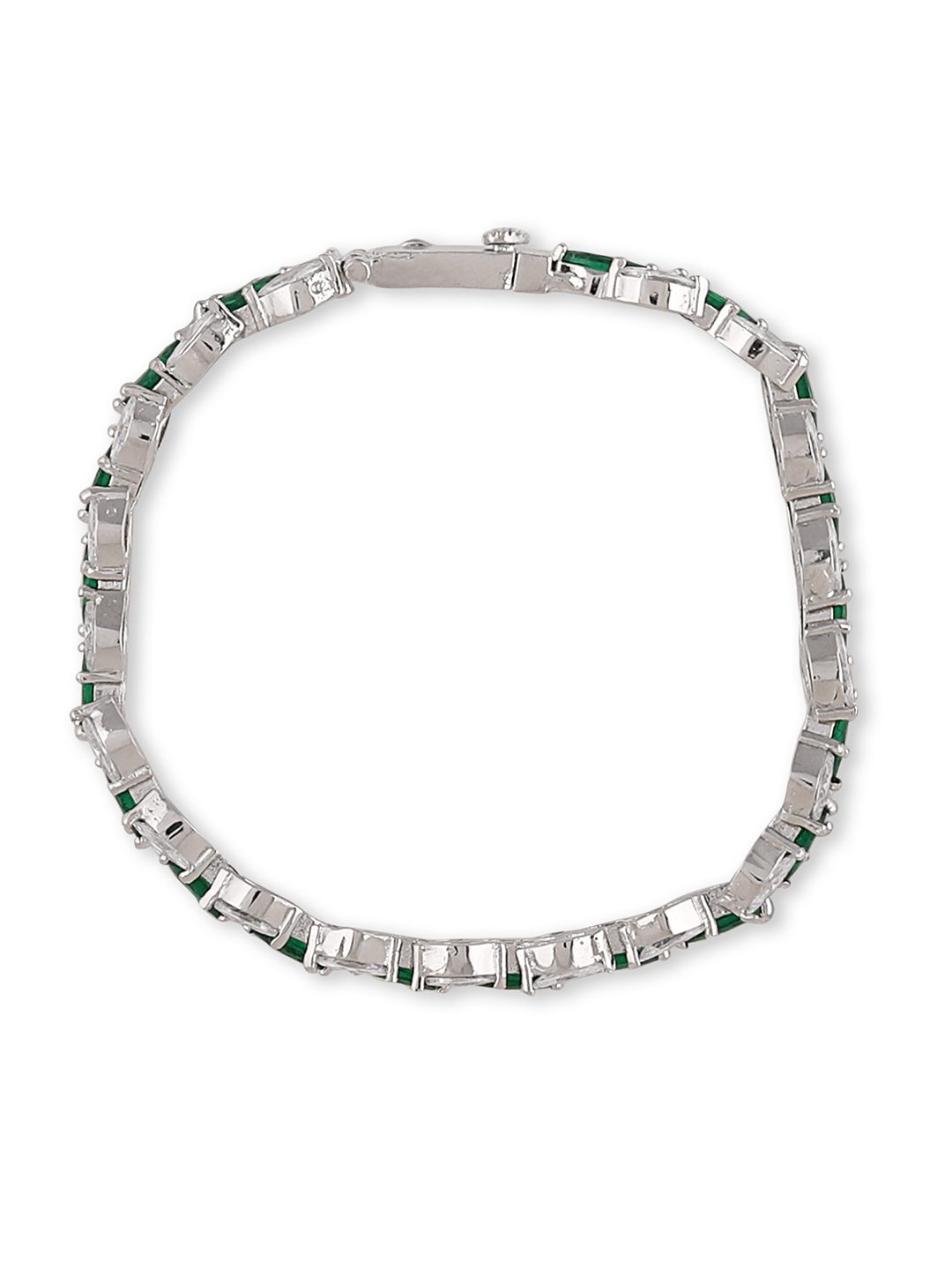 Sparkling Rhodium Plated American Diamond Bracelet
